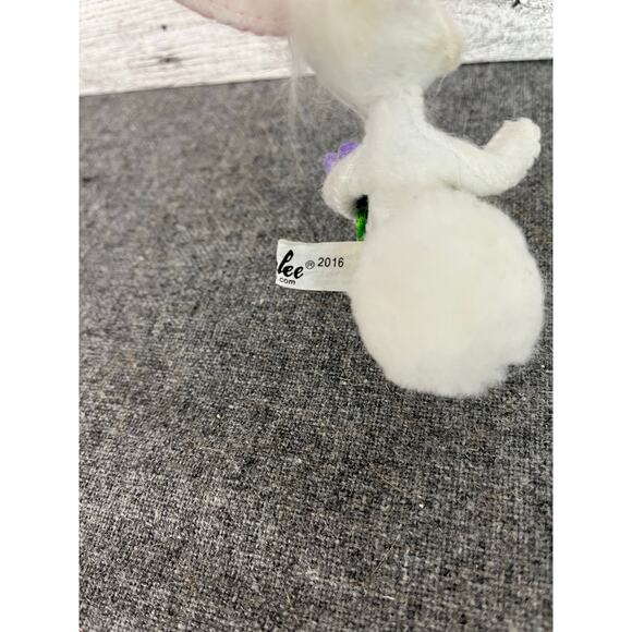 3 inch Annalee MINIATURE EASTER BUNNY White Bunny Purple Flower #202016 - Picture 7 of 7